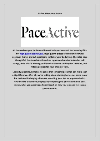 active wear pace active