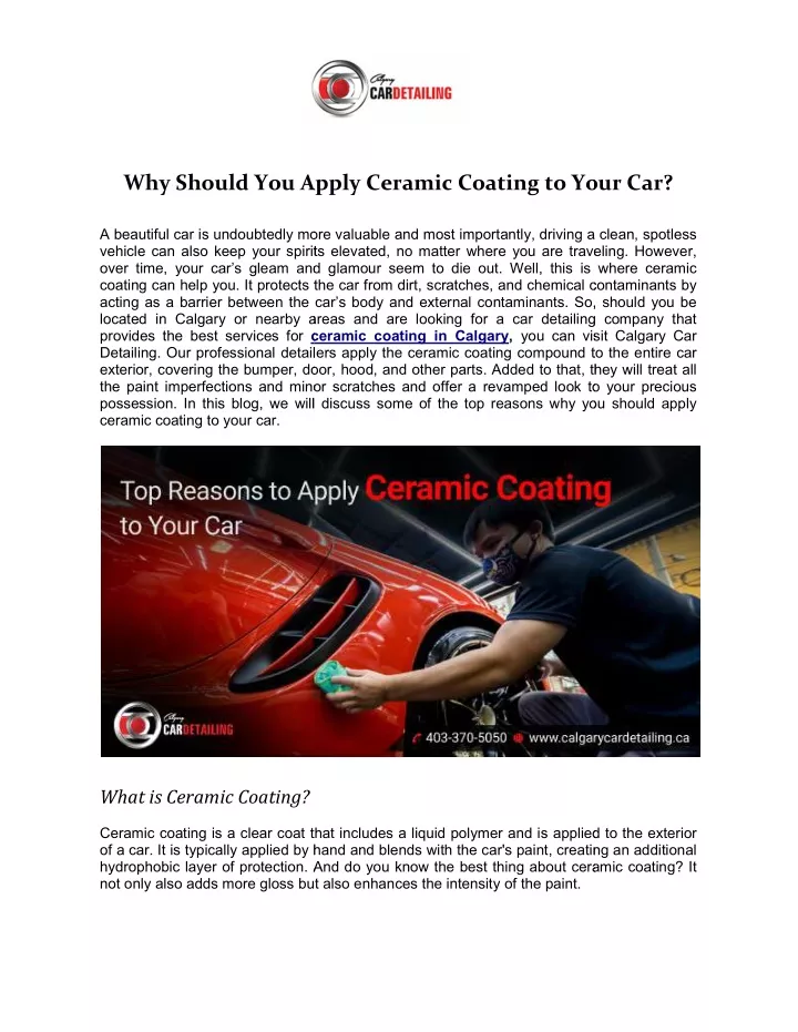 why should you apply ceramic coating to your