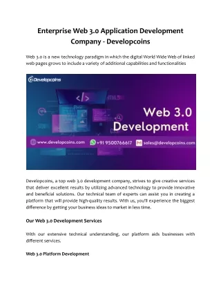 enterprise web 3 0 application development