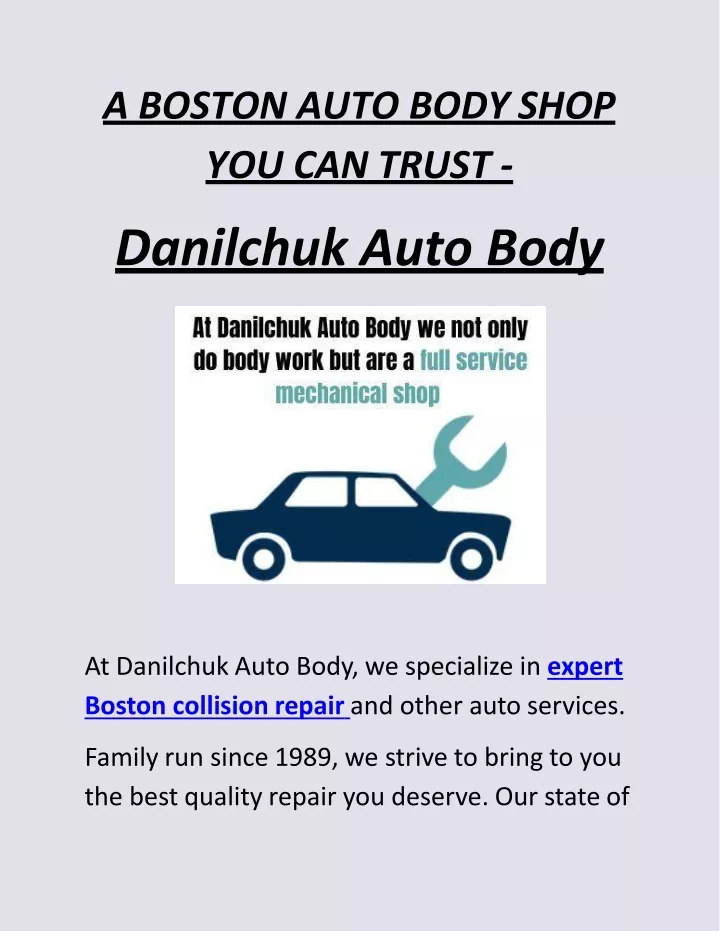 a boston auto body shop you can trust