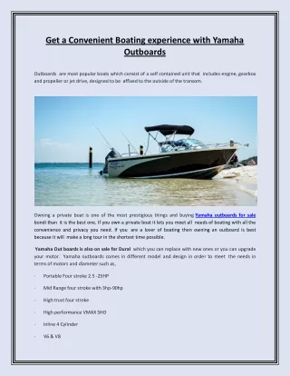 get a convenient boating experience with yamaha
