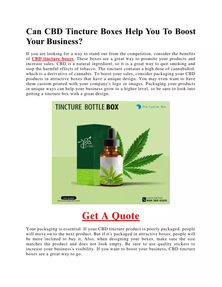 can cbd tincture boxes help you to boost your