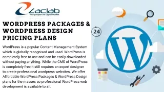 Wordpress packages & Wordpress Design pricing plans