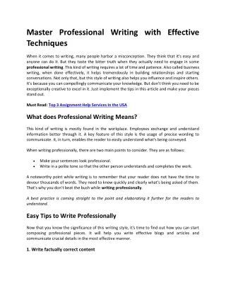 master professional writing with effective