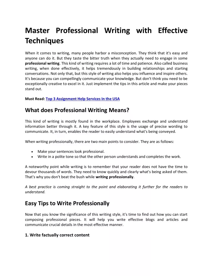 master professional writing with effective