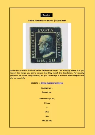 online auctions for buyers ouslet com