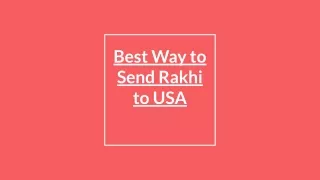 Best Way to Send Rakhi to USA