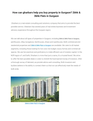 how can gharbars help you buy property in gurgaon