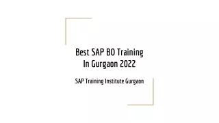 Best SAP BO Training In Gurgaon 2022