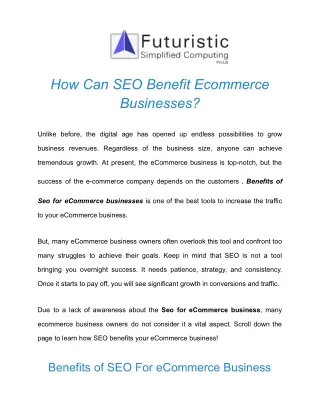 Benefits of  Seo for eCommerce businesses