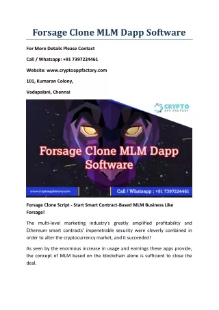 forsage clone mlm dapp software