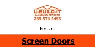 Screen Doors  U-Build-It Aluminum Centers