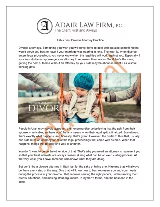 Utah’s Best Divorce Attorney Practice