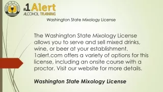 Washington State Mixology License  1alert.com