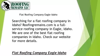 Flat Roofing Company Eagle Idaho  Roofingremains.com