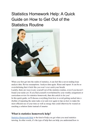 statistics homework help a quick guide