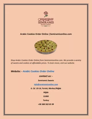 Arabic Cookies Order Online