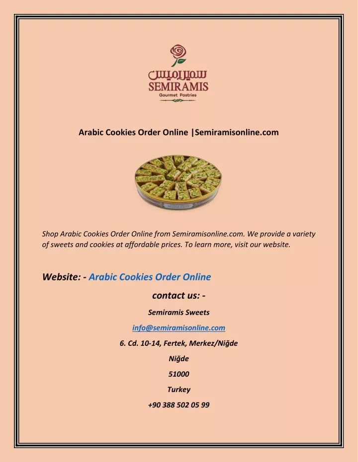 arabic cookies order online semiramisonline com