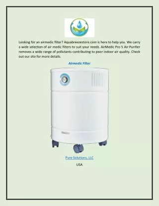 Airmedic Filter  Aquabreezestore.com