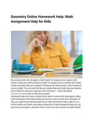 geometry online homework help math assignment