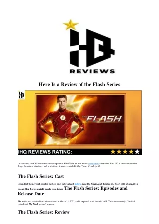 here is a review of the flash series
