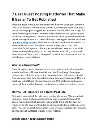 7 Best Guest Posting Platforms That Make It Easier To Get Published