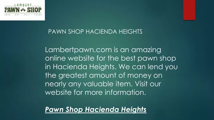 pawn shop hacienda heights