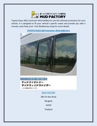 Toyota Hiace 200 Commuter Wind Deflectors  Mudfactory.shop