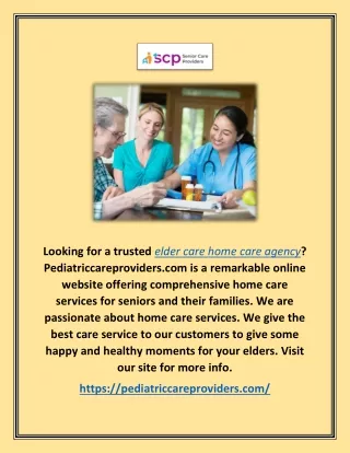 Elder Care Home Care Agency | Pediatriccareproviders.com