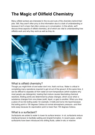 Applied Chemistries