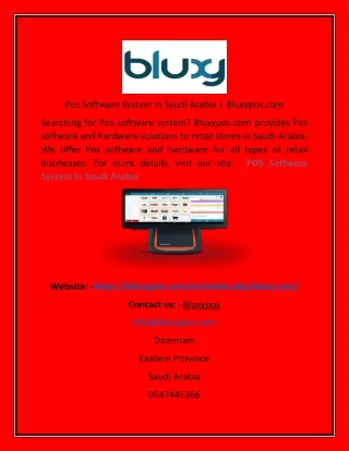 Pos Software System in Saudi Arabia  Bluxypos