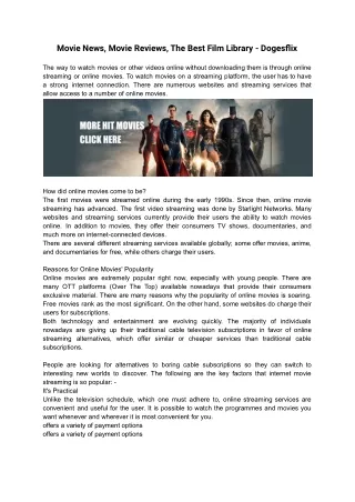 Movie News, Movie Reviews, The Best Film Library - Dogesflix