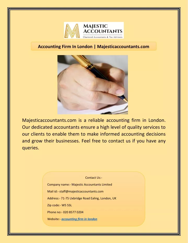 accounting firm in london majesticaccountants com