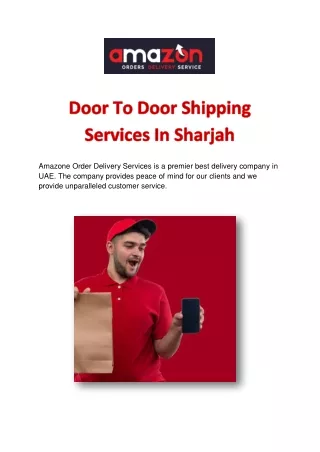 Door To Door Shipping Services In Sharjah