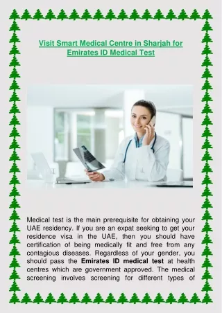 Visit Smart Medical Centre in Sharjah for Emirates ID Medical Test
