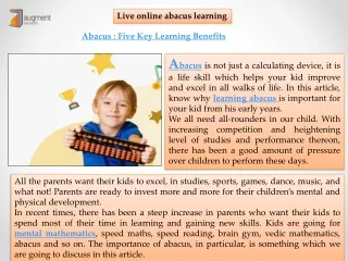 live online abacus learning