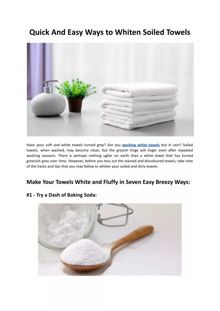 quick and easy ways to whiten soiled towels