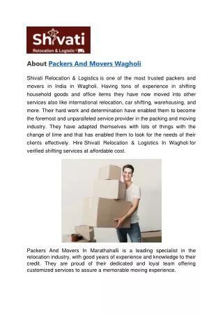 Packers And Movers In Marathahalli