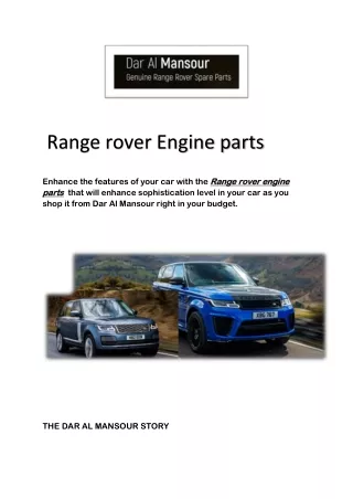 Range rover Engine parts