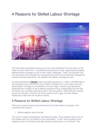 Virtual Reality Training in Manufacturing industry