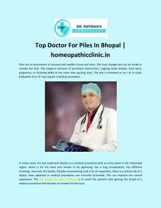 Top Doctor For Piles In Bhopal