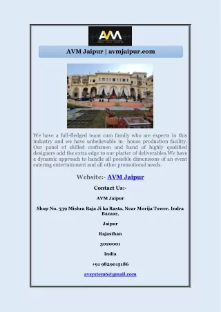 AVM Jaipur | avmjaipur.com