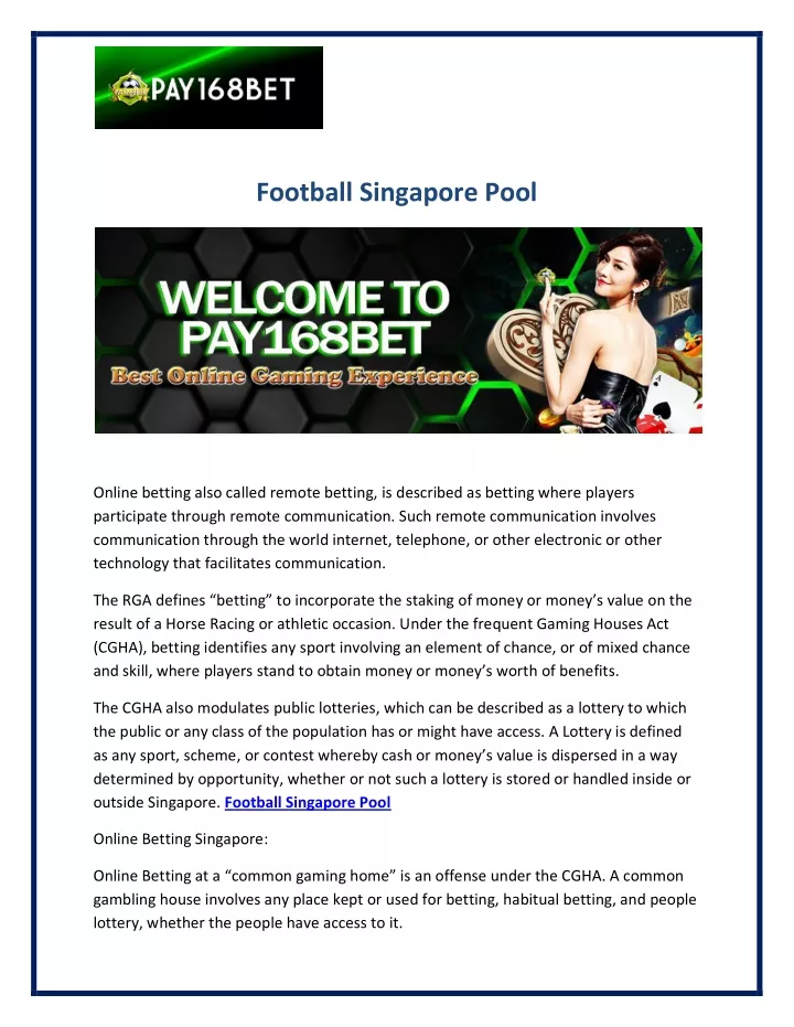 football singapore pool