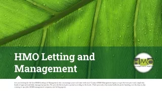 HMO Letting and Management PDF