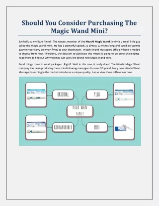 should you consider purchasing the magic wand mini