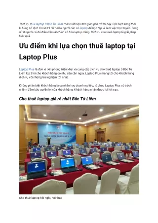 Thuê laptop ở Bắc Từ Liêm