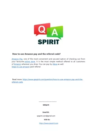 how to use amazon pay and the referral code