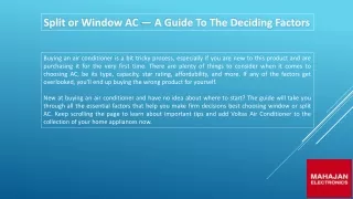 Split or Window AC — A Guide To The Deciding Factors