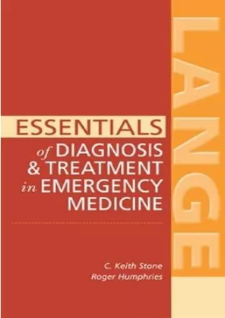 READ Essentials of Diagnosis  Treatment in Emergency Medicine LANGE