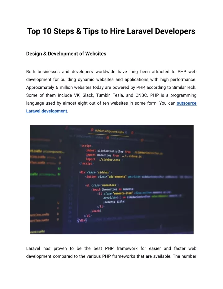 top 10 steps tips to hire laravel developers